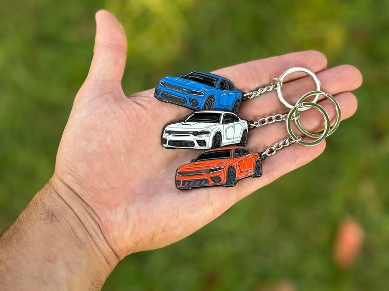 FOUR WHEEL BEAST مفتاح سيارة دودج تشارجر - مرخص رسميًا - ملحقات سيارة سرت المعدنية - سلسلة مفاتيح سيارة رائعة هدية للرجال - Image 3